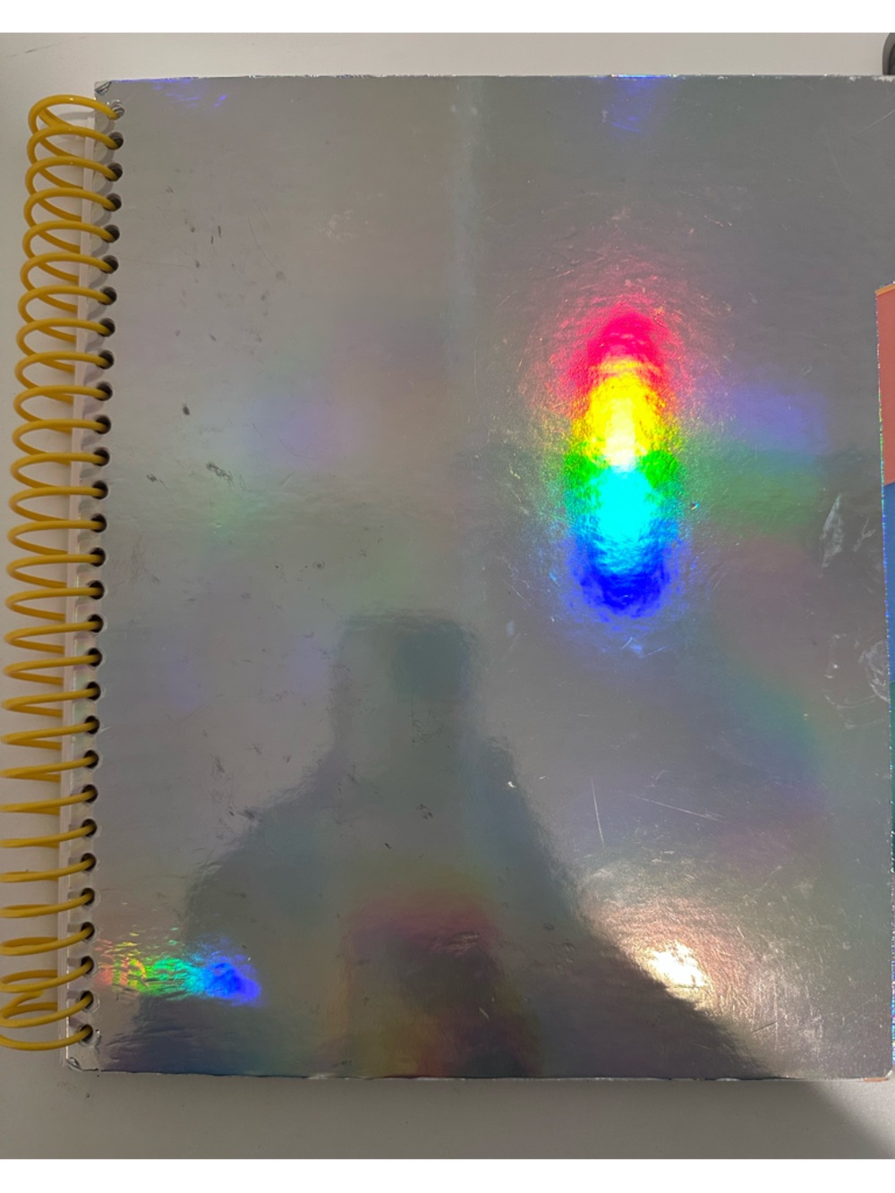 Holographic Spiral Notebook Journal Yellow Coil Bullet Pages Divider Sections